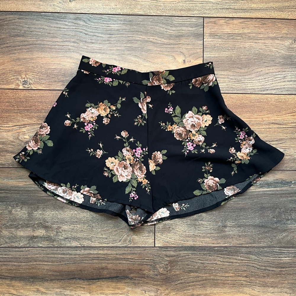 Sugar Thrillz black floral shorts
